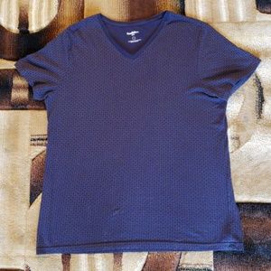Blue V-Neck T-shirt w/gold printed designs